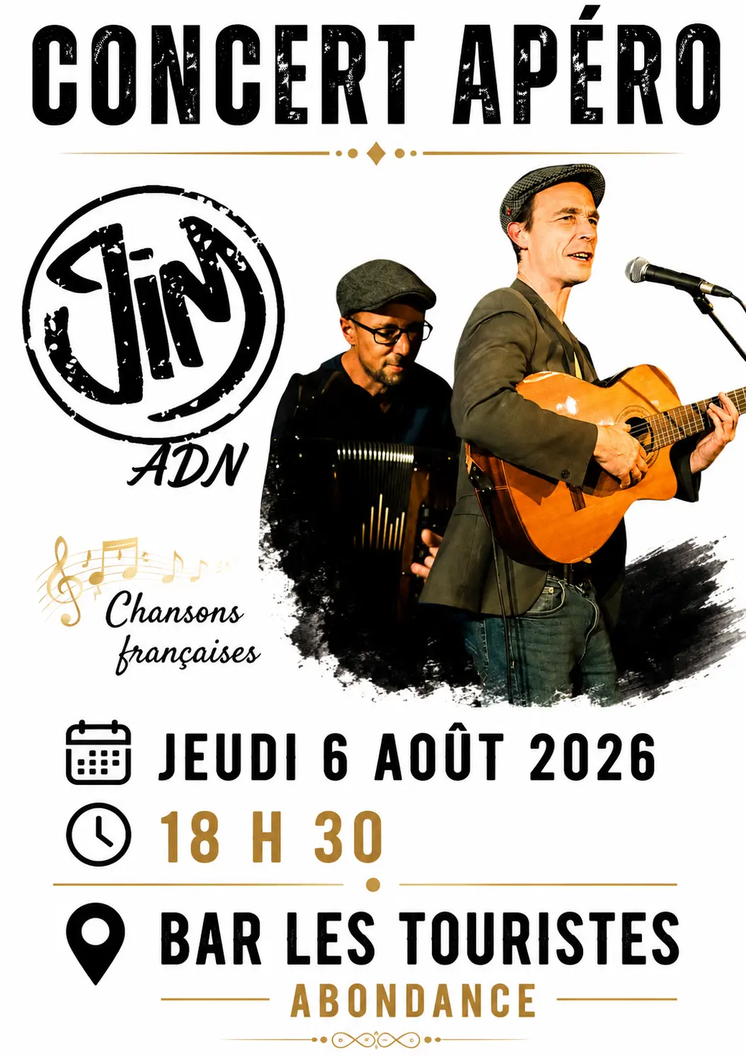 Affiche concert les touristes