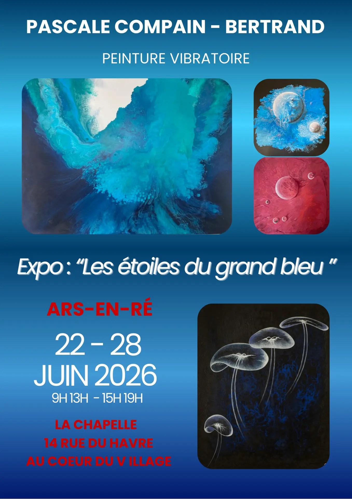 Plakat zur Ausstellung Les étoiles du Grand Bleu.