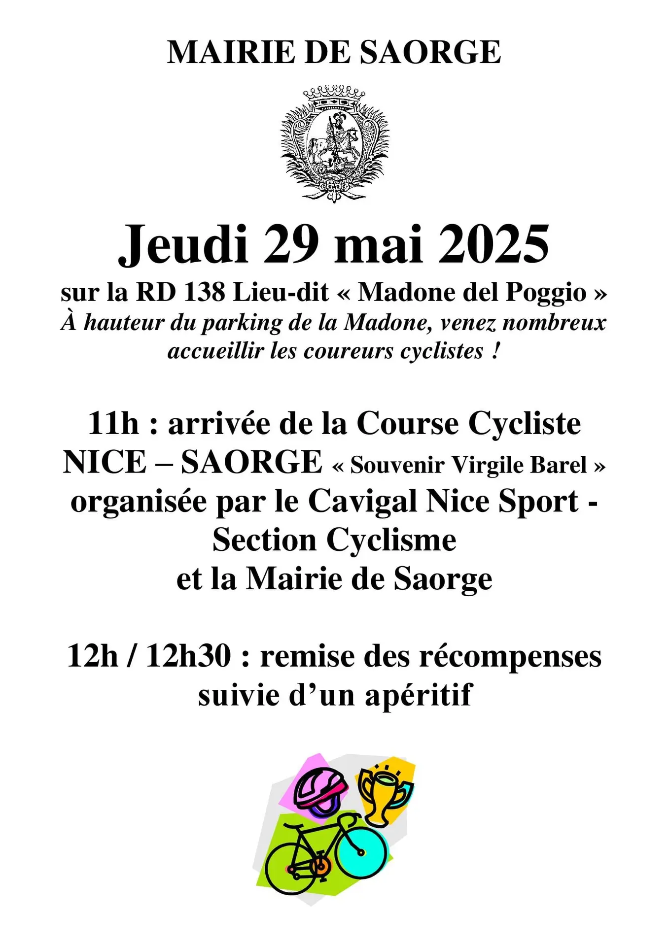 Arrivée de la course cycliste