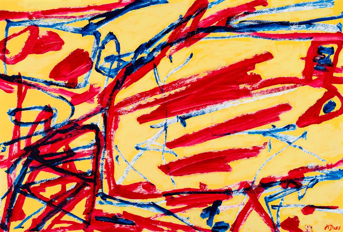 Jean Dubuffet, Mire G77 (Kowloon), 1983, acrylique sur papier marouflé sur toile, 67 x 100 cm - Collection Musée du Niel © ADAGP, Paris, 2025