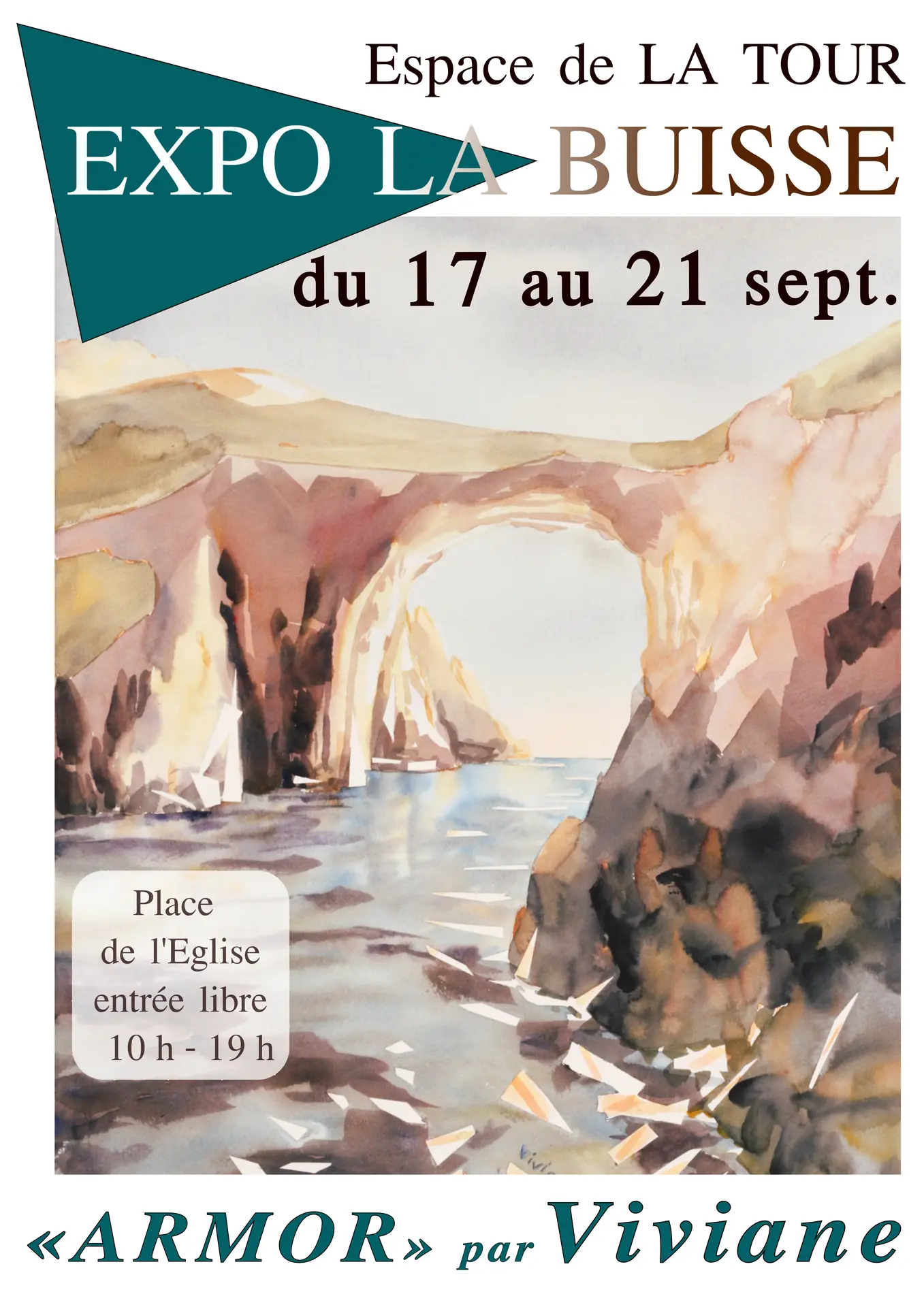 Tableau d'une arche naturelle surplombant un bras de mer