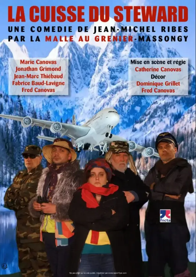 Affiche théâtre la cuisse du steward