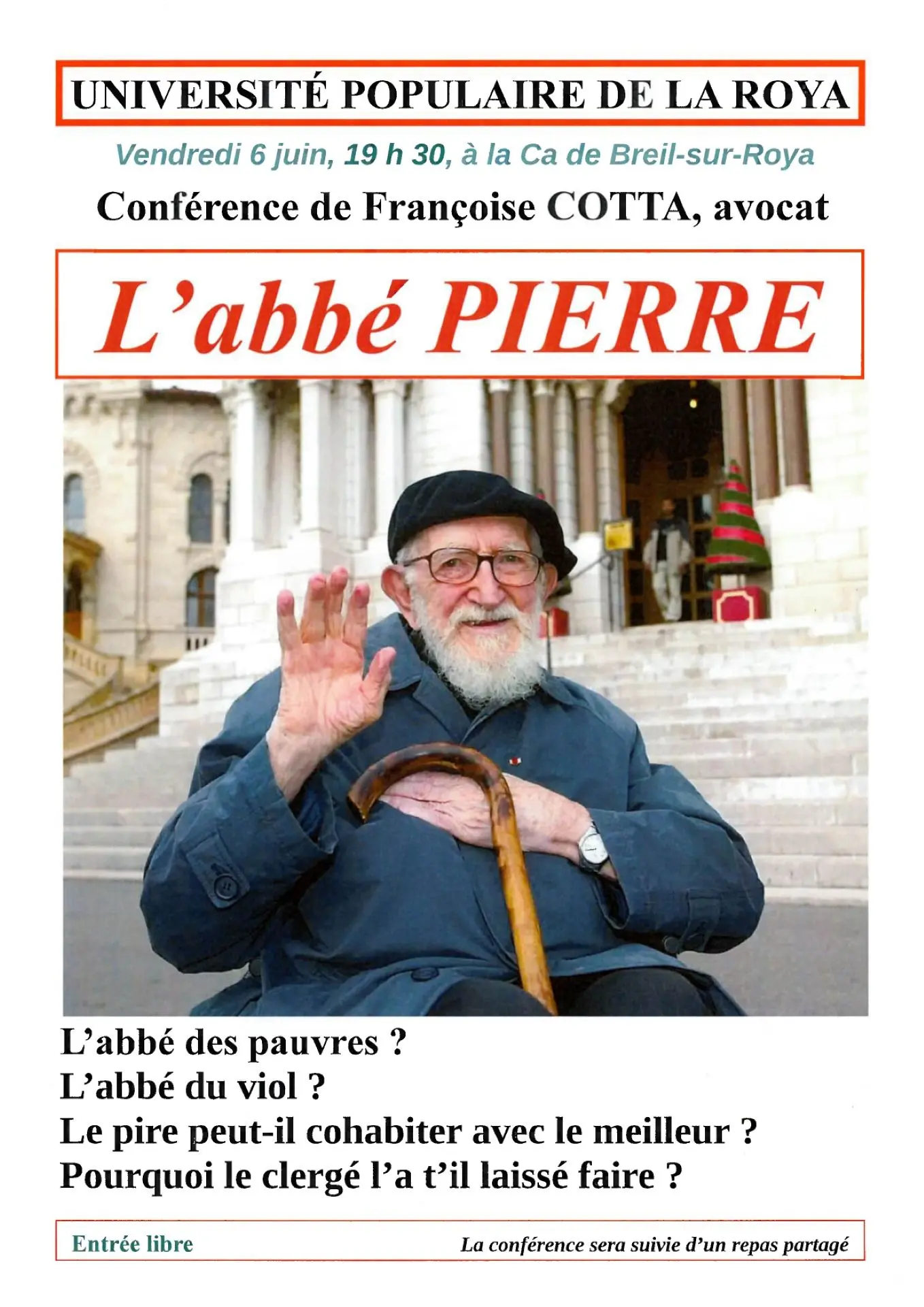 Université populaire : l'Abbé Pierre