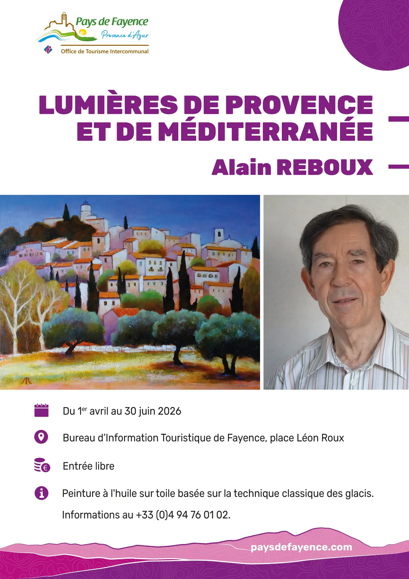 Exposition de peinture Lumières de Provence et de Méditerranée_Fayence