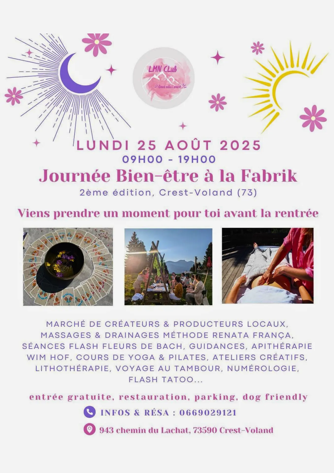 Programme de la 2ème édition de la Journée bien-être à La Fabrik