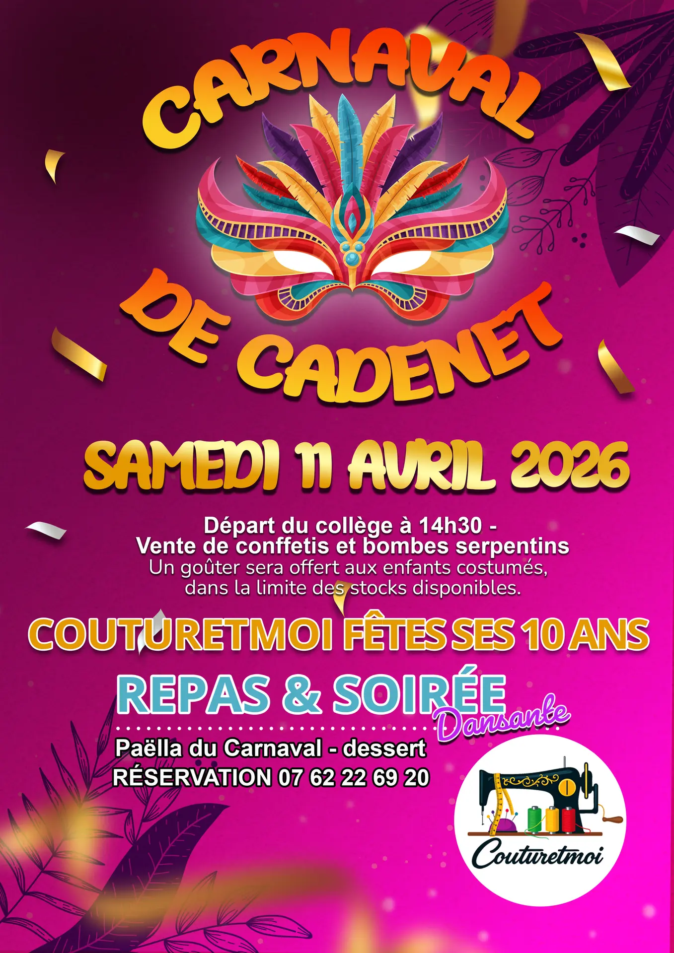 CARNAVAL DE CADENET ET DINER SPECIAL 10 ANS DE COUTURETMOI_Cadenet