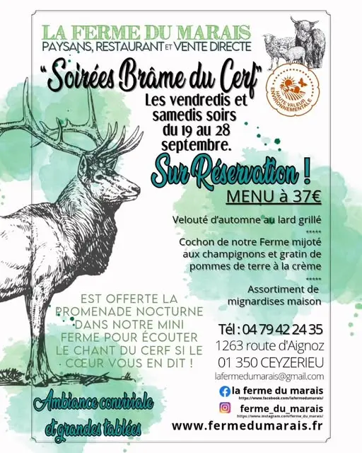 Soirées Brâme du Cerf à La Ferme du Marais