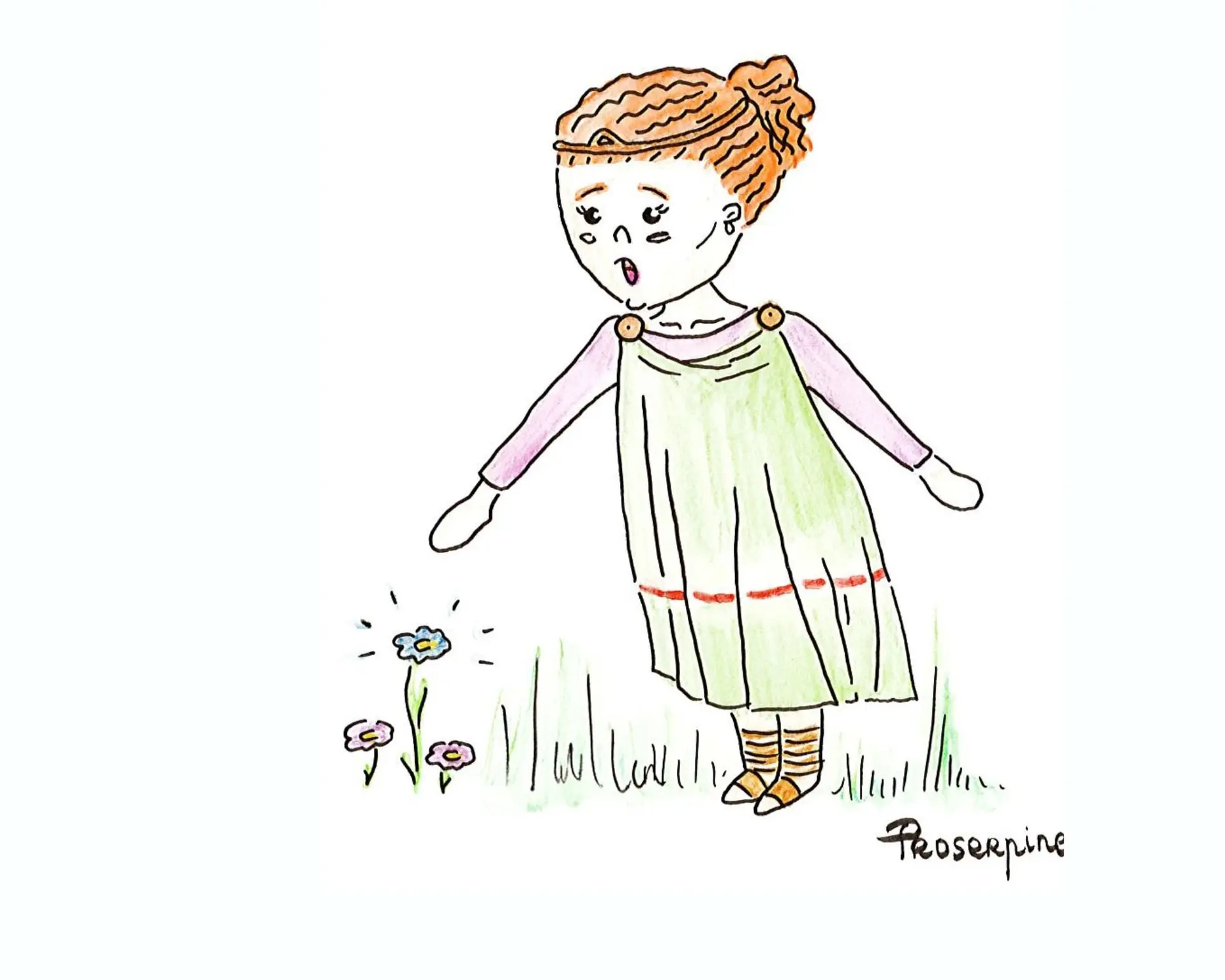 Dessin de la déesse Proserpine