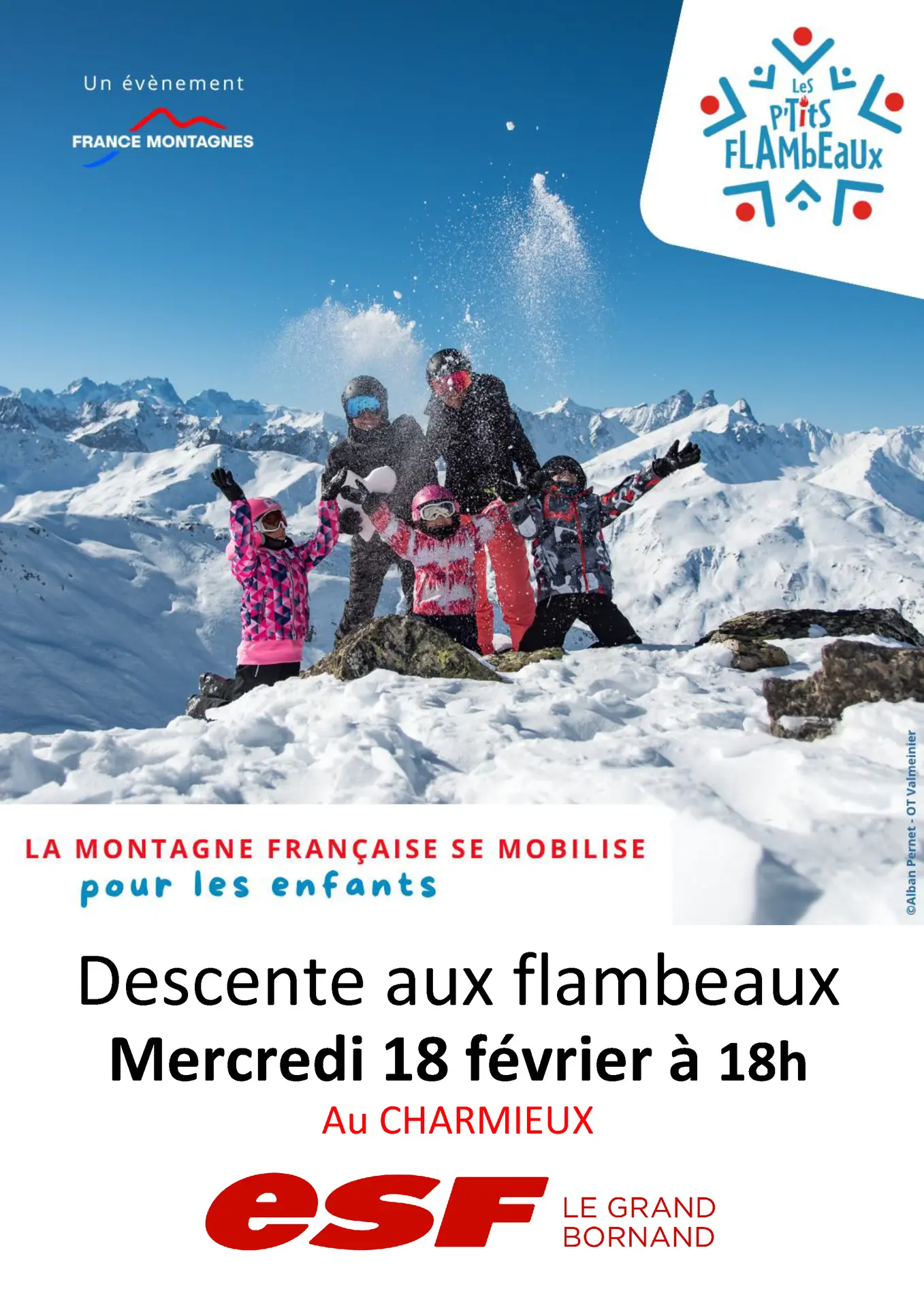 Affiche Les p'tits flambeaux descente aux torches  au profit du fond de dotation Enfance et Montagne