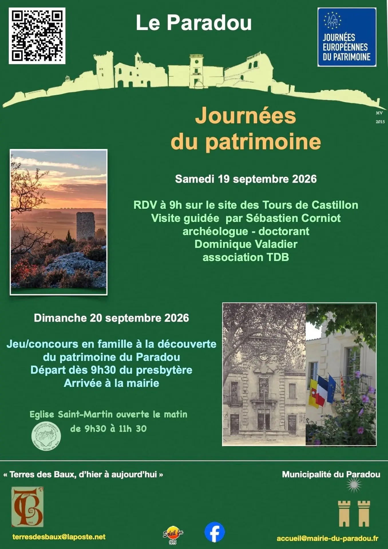 Poster European Heritage Days in Paradou 19.09 and 20.09.26
