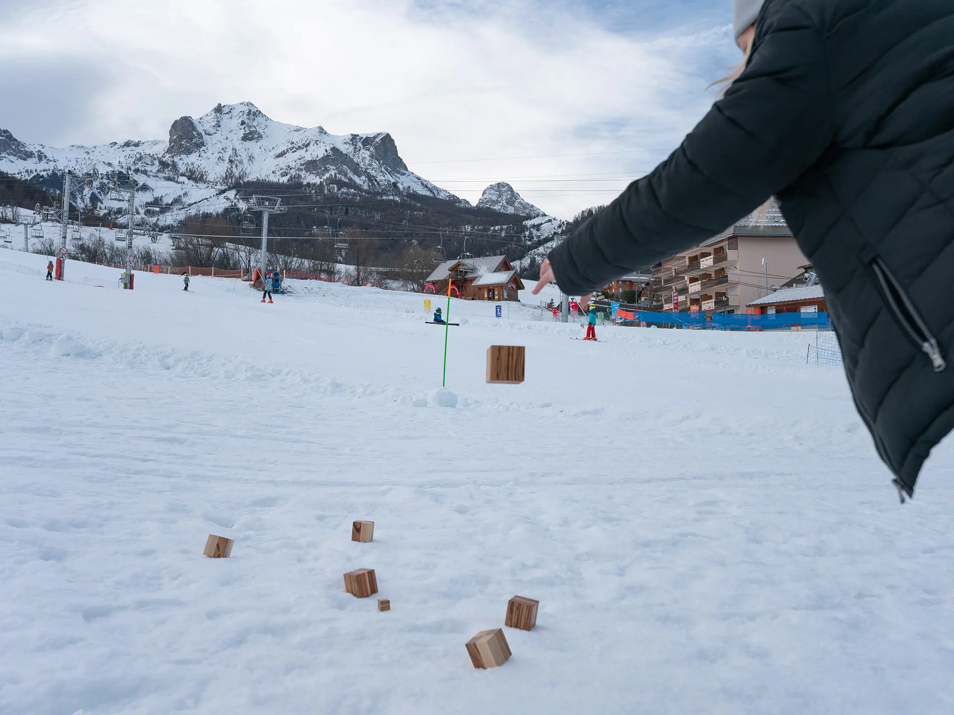 Pétanque sur neige au Sauze