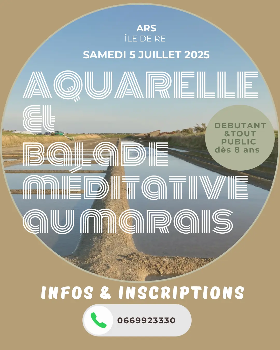 Atelier aquarelle dans les marais d'Ars-en-Ré
