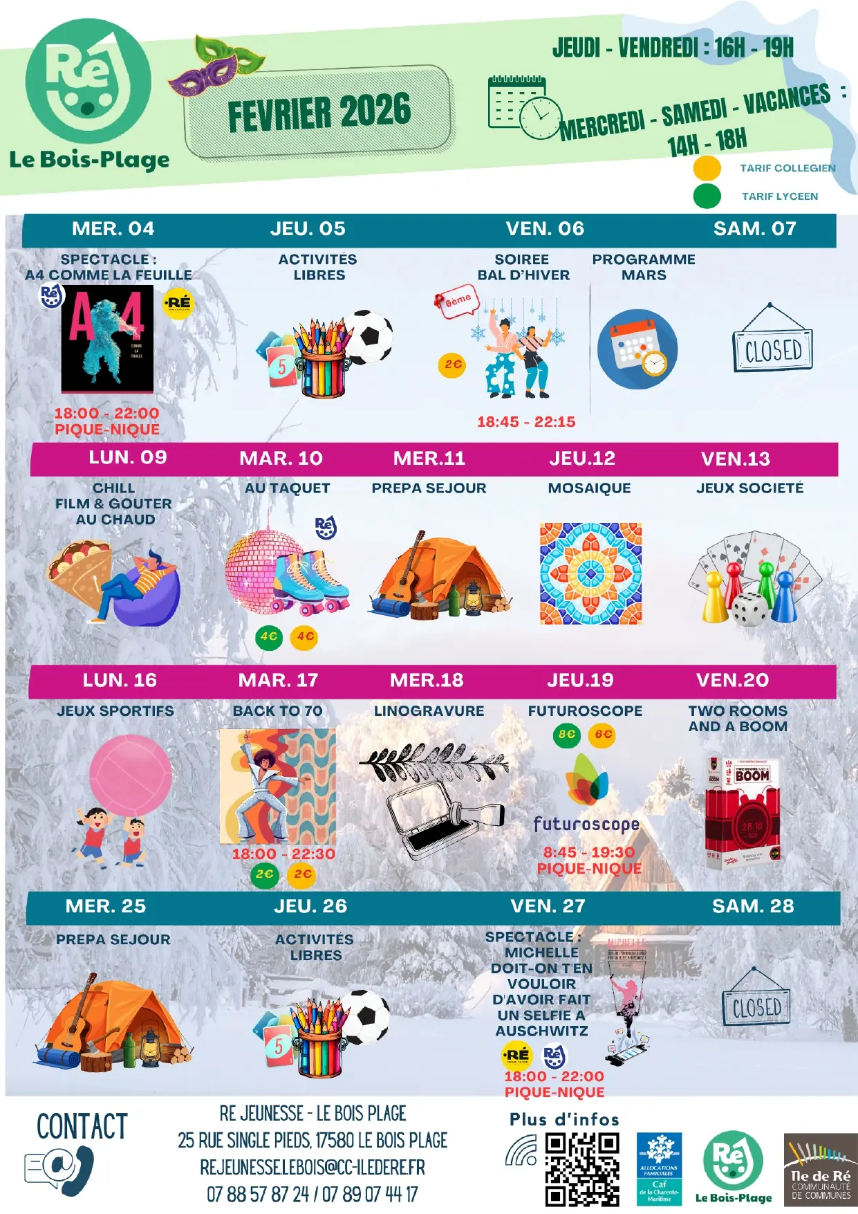 Animations de Ré Jeunesse au Bois-Plage-en-Ré - Février_Le Bois-Plage-en-Ré