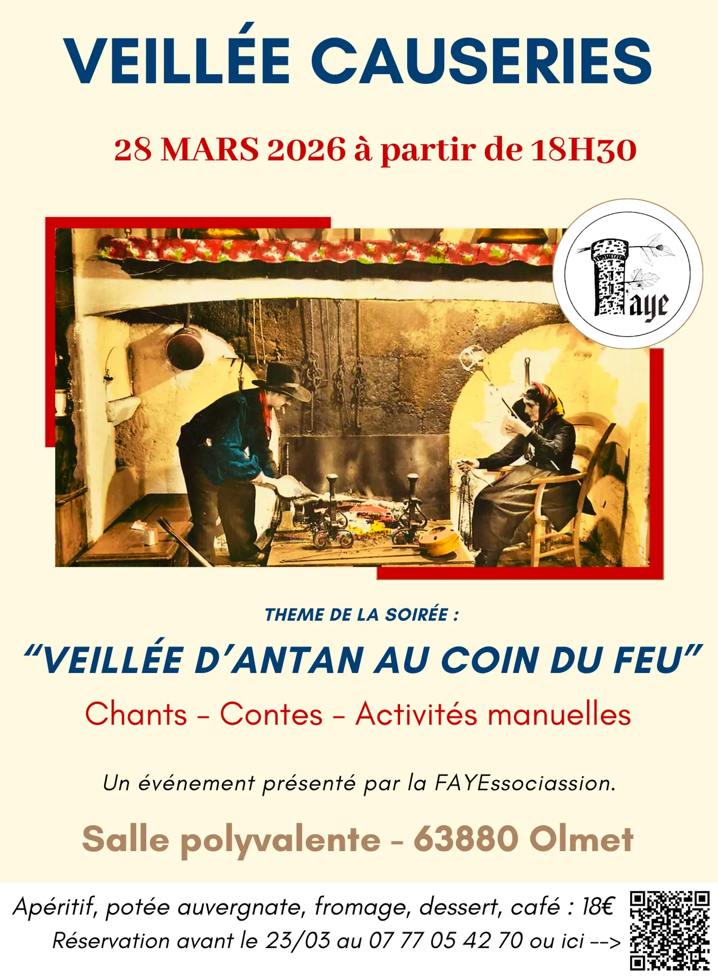 Retrouvez l'ambiance des veillées d'autrefois au travers contes et activités manuelles