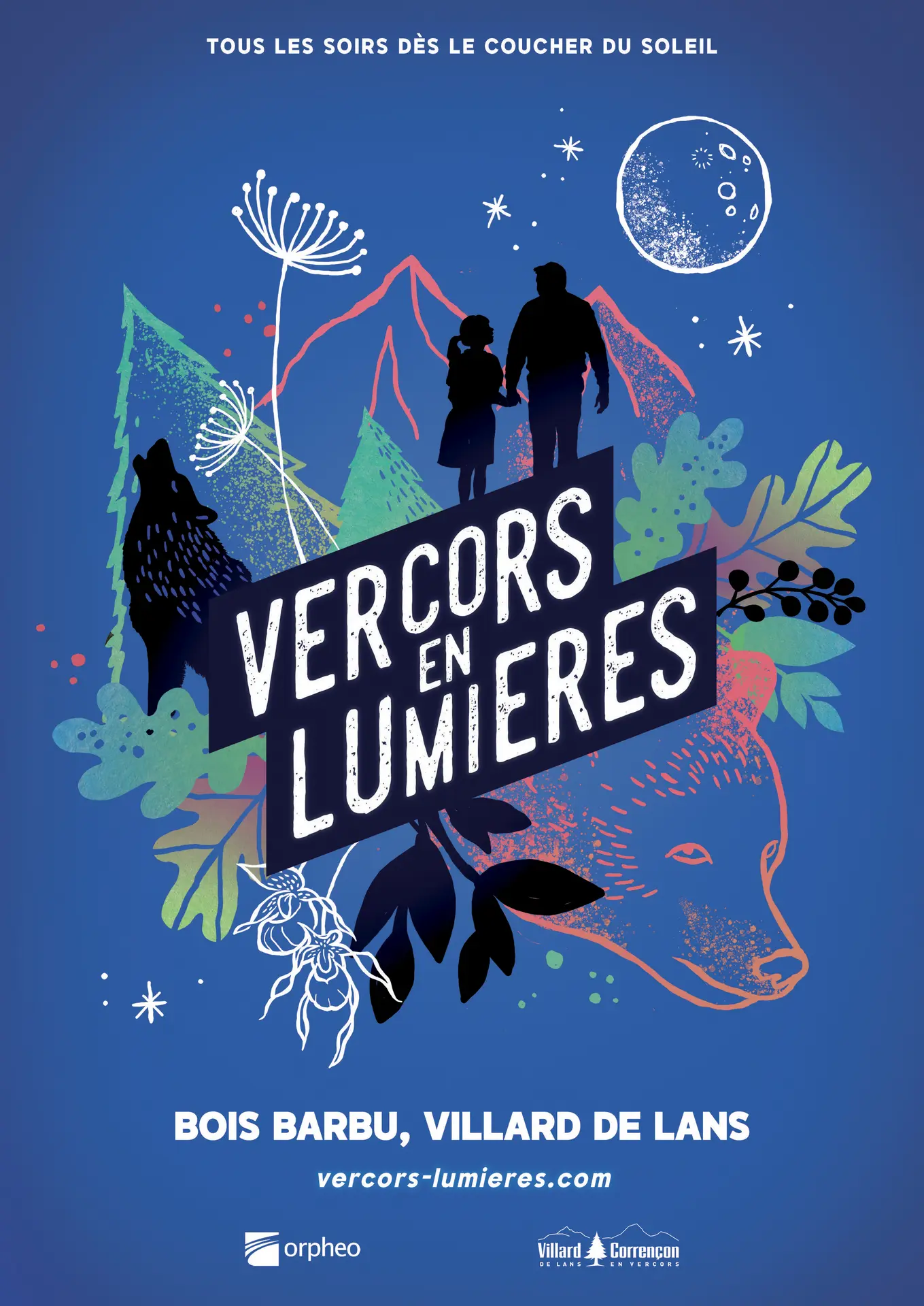 affiche du parcours conté nocturne Vercors en Lumière