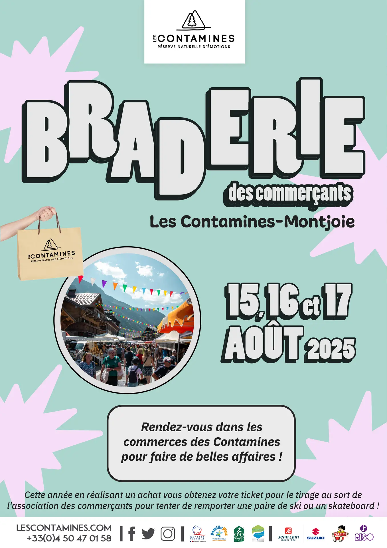 Braderie des commerçants aux Contamines Montjoie les 15 16 et 17 août 2025