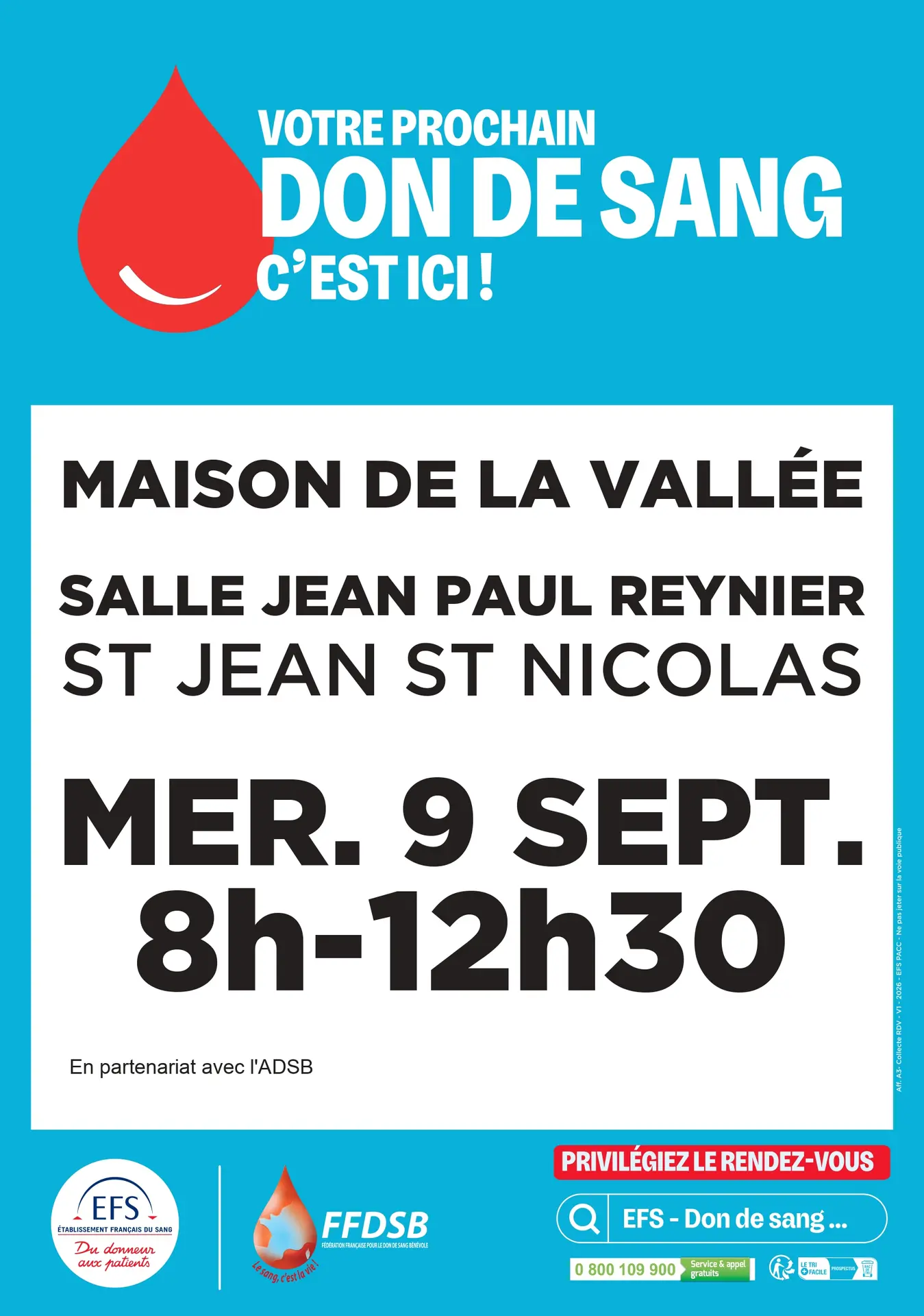 Don de sang à Saint-Jean-Saint-Nicolas