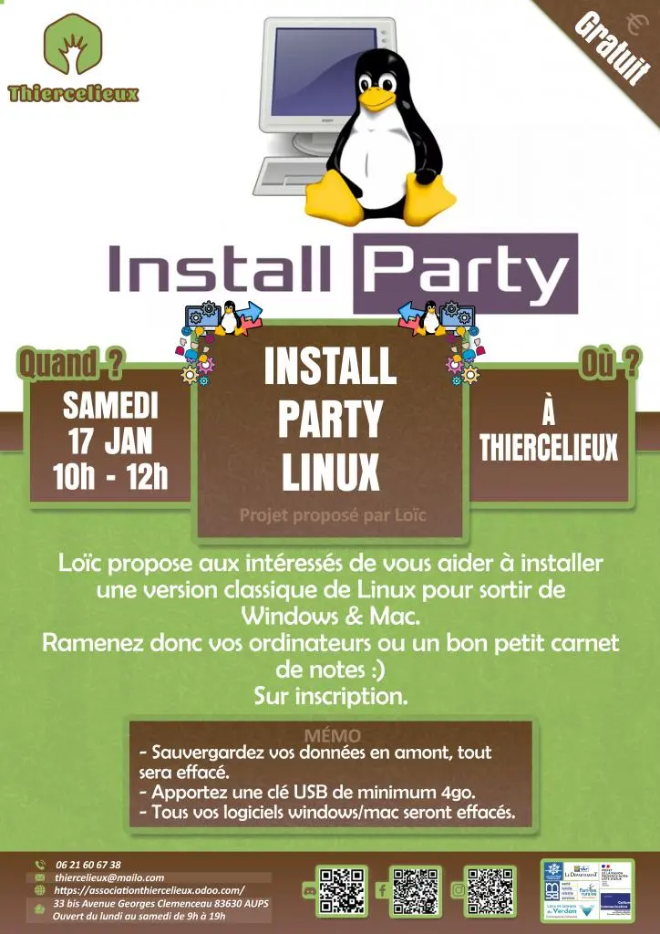 Install party Linux