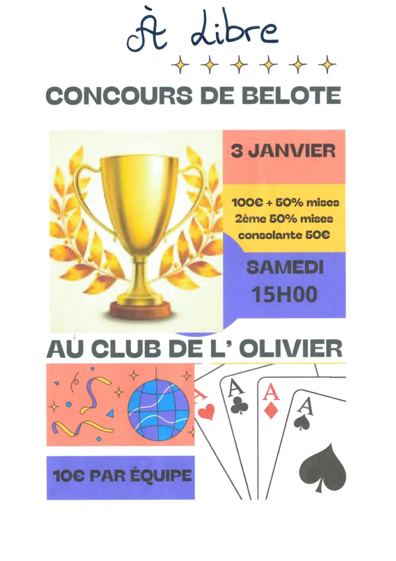 Concours de belote à Libre