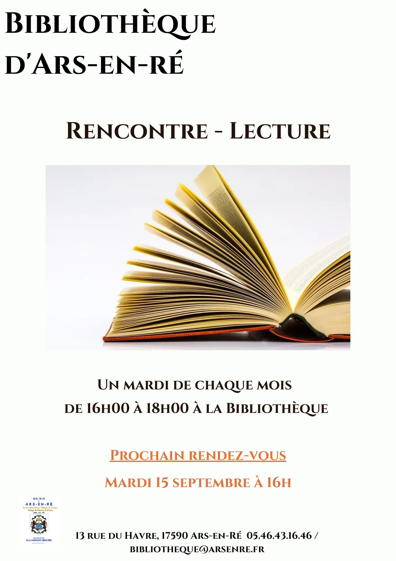 Poster for the reading session at the library