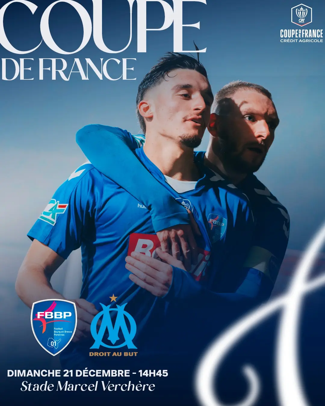 Affiche Rencontre FBBP01 contre OLYMPIQUE DE MARSEILLE