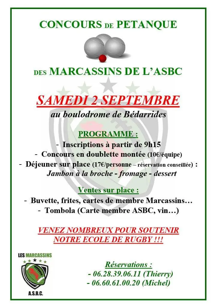 Affiche concours de prétanque