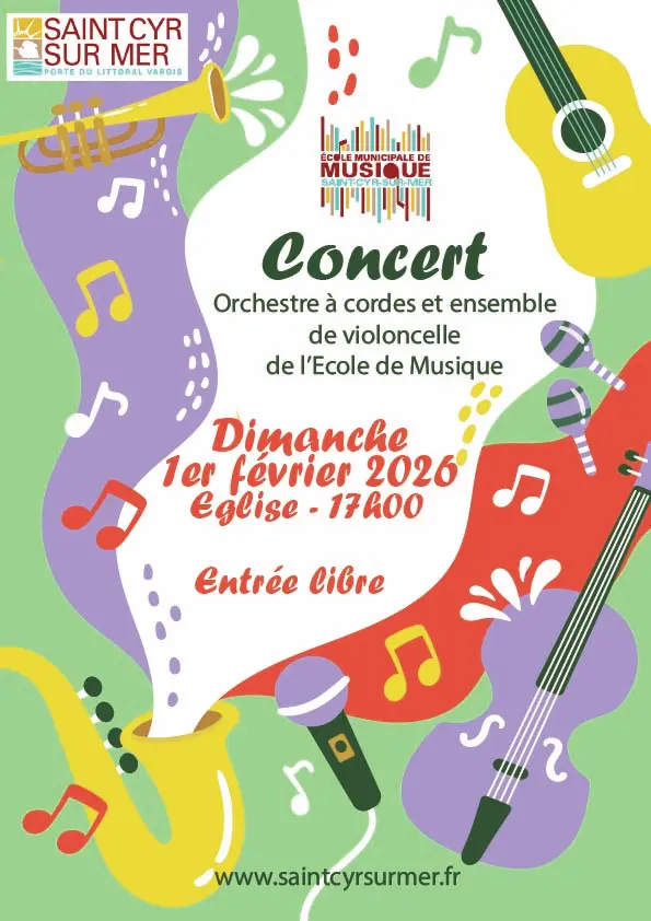 Concert orchestre à cordes et ensemble de violoncelle de l'Ecole de Musique_Saint-Cyr-sur-Mer
