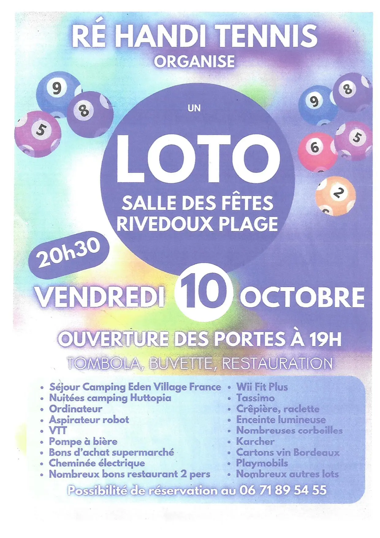 Affiche du loto à Rivedoux
