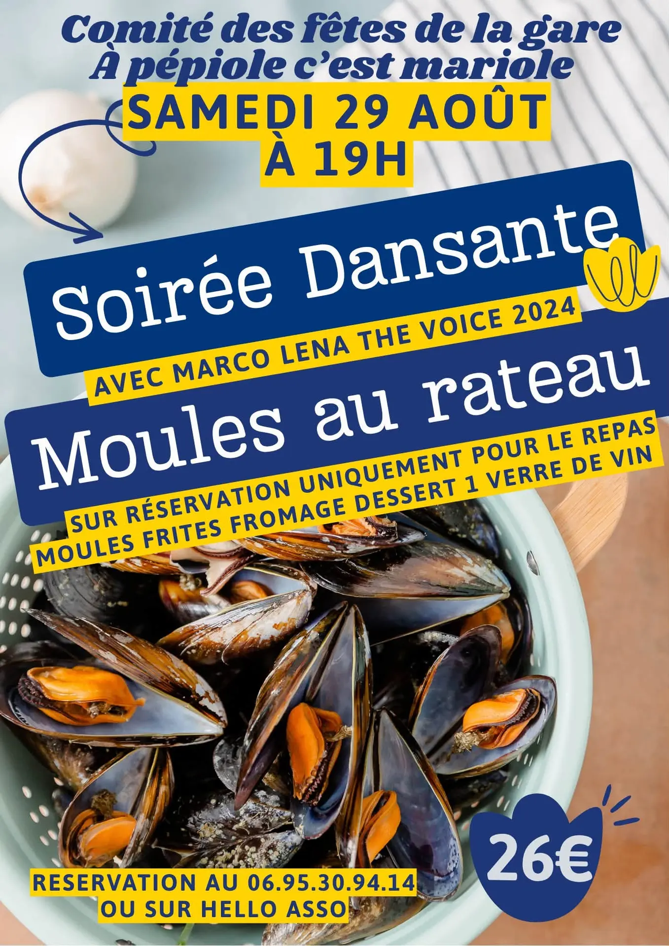 Tanzabend und Muscheln vom Rechen