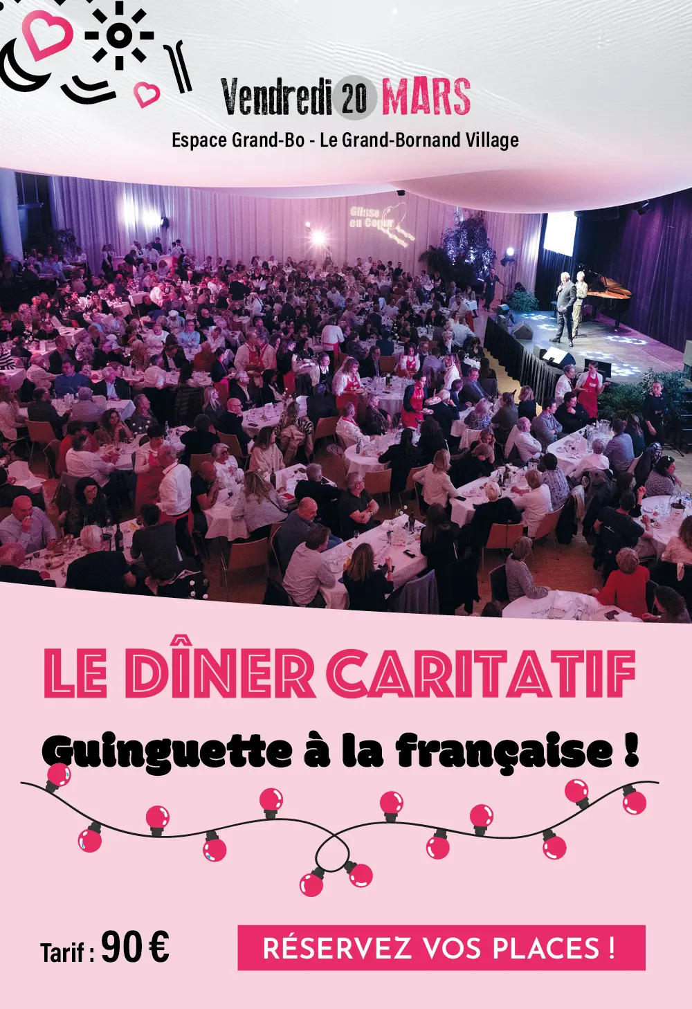 Glisse en Cœur, le Dîner Caritatif « Guinguette à la française »_Le Grand-Bornand