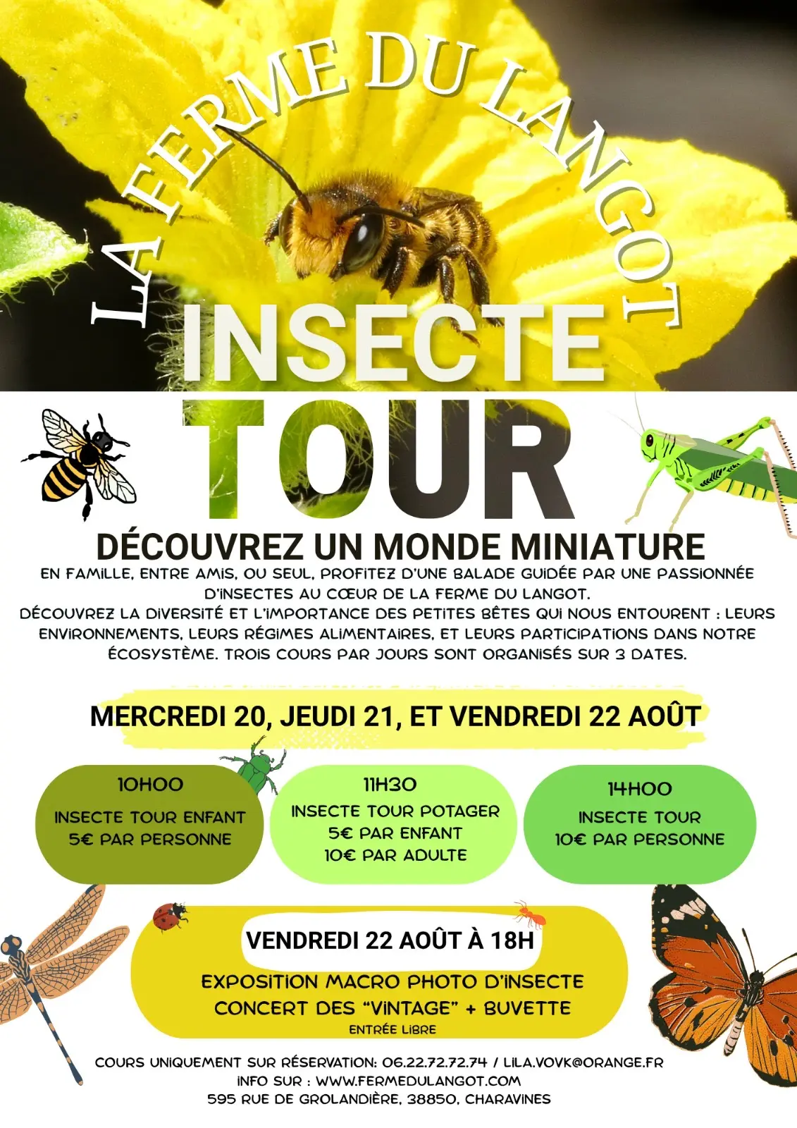 Affiche Insecte Tour - La ferme du Langot