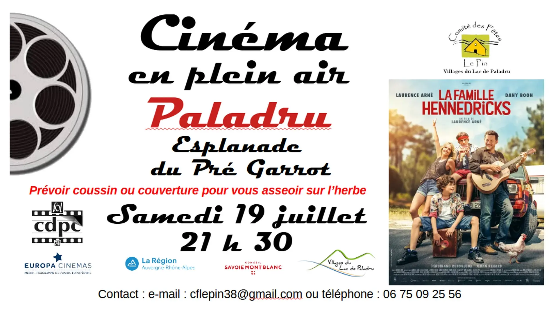 Cinéma en plein air à Paladru : La famille Hennedricks