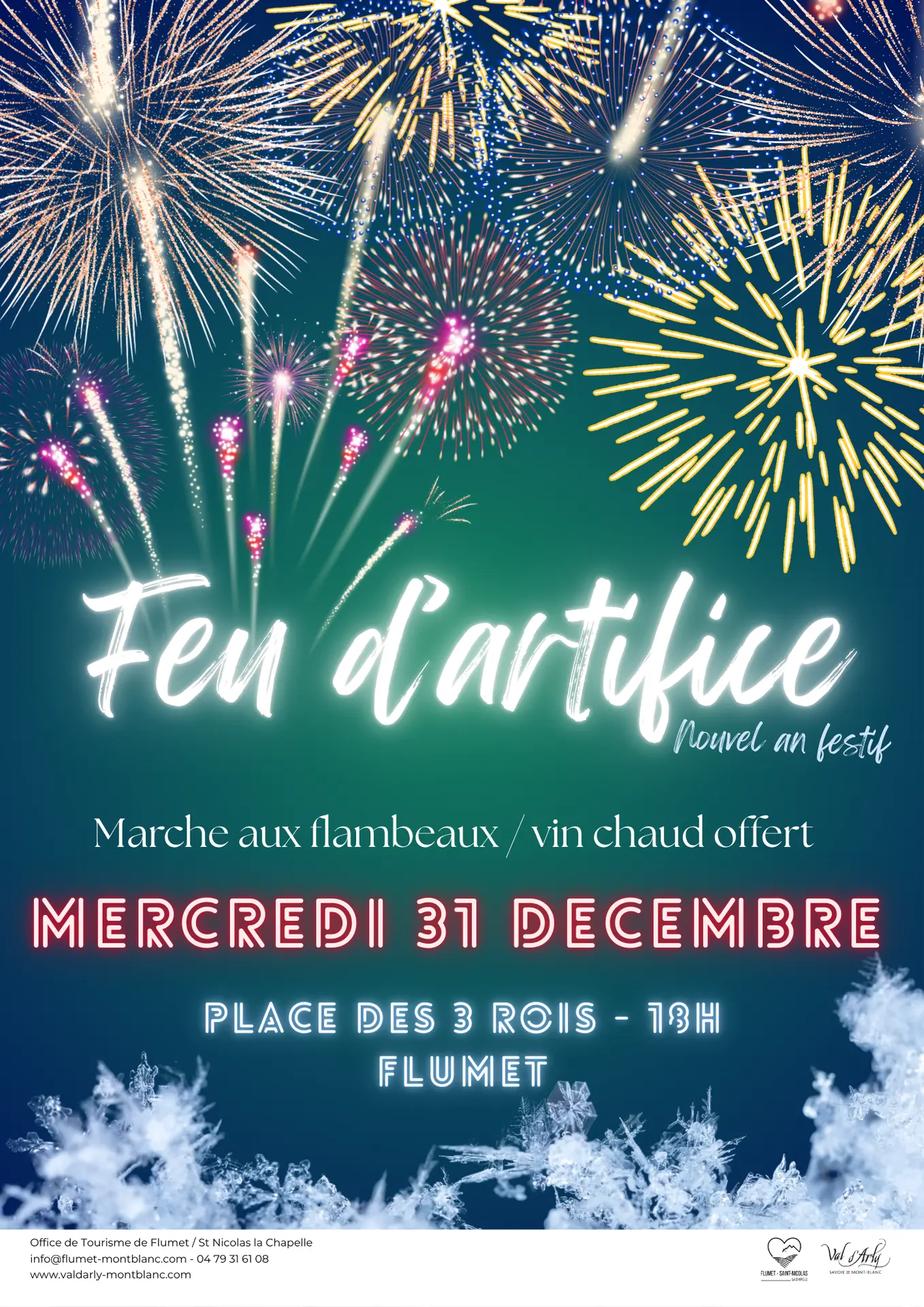 Affiche nouvel an festif à Flumet