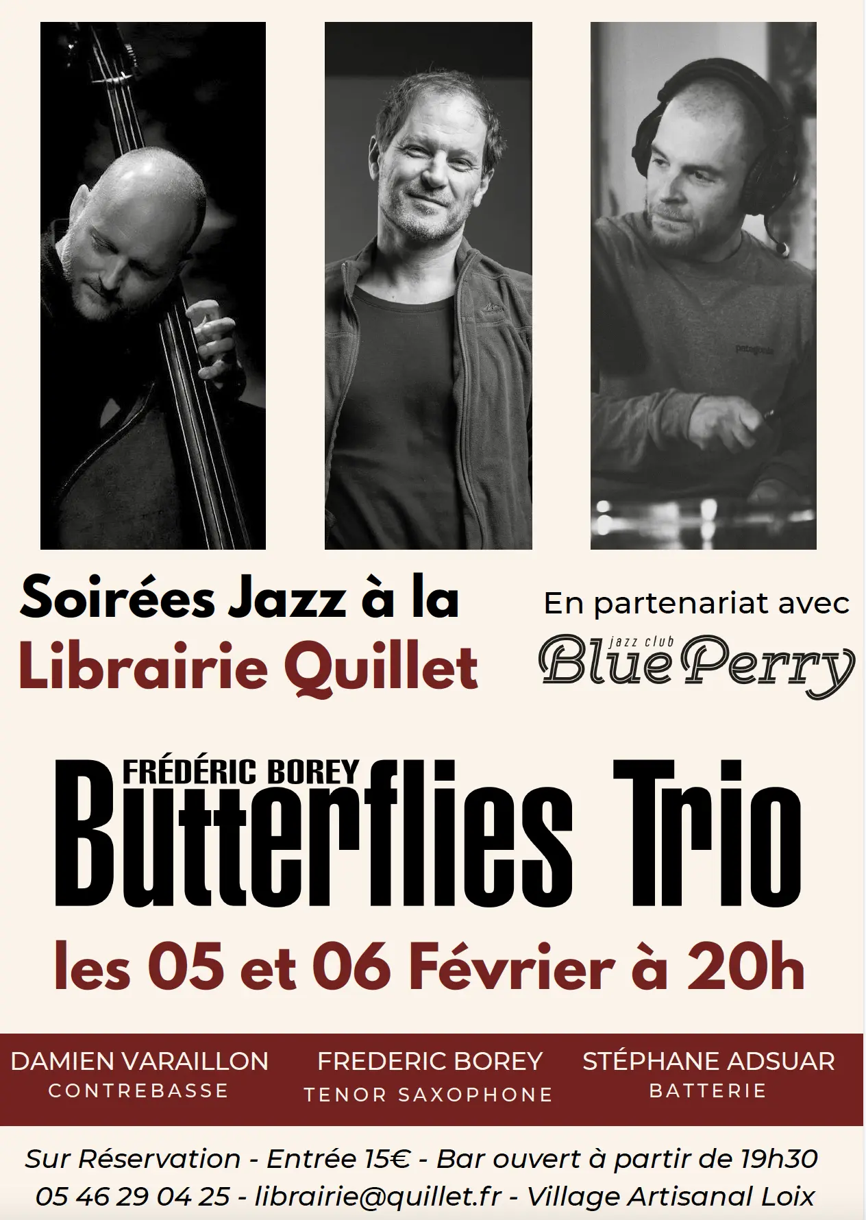 Soirée jazz à la librairie Quillet à Loix