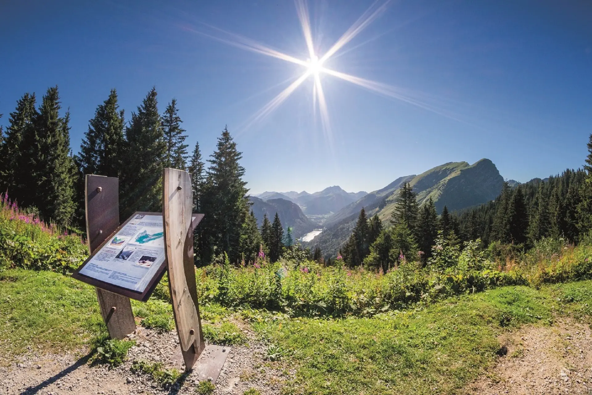 Panneau pédagogique du Géoparc du Chablais au Col de Basschaux