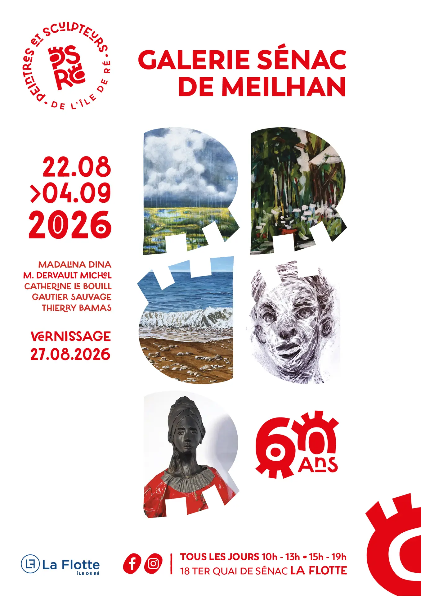 Exposition M. Dina, M. Dervault Michel, C. Le Bouill, G. Sauvage et T. Bamas_La Flotte