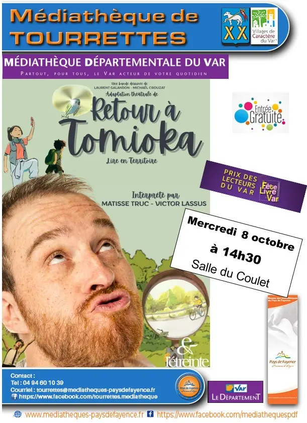 Lecture théâtralisée: Retour à Tomioka à la Médiathèque_Tourrettes