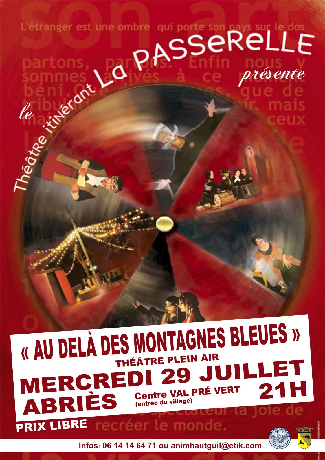 Spectacle au delà des montagnes bleues par le théâtre itinérant La Passerelle_Abriès-Ristolas