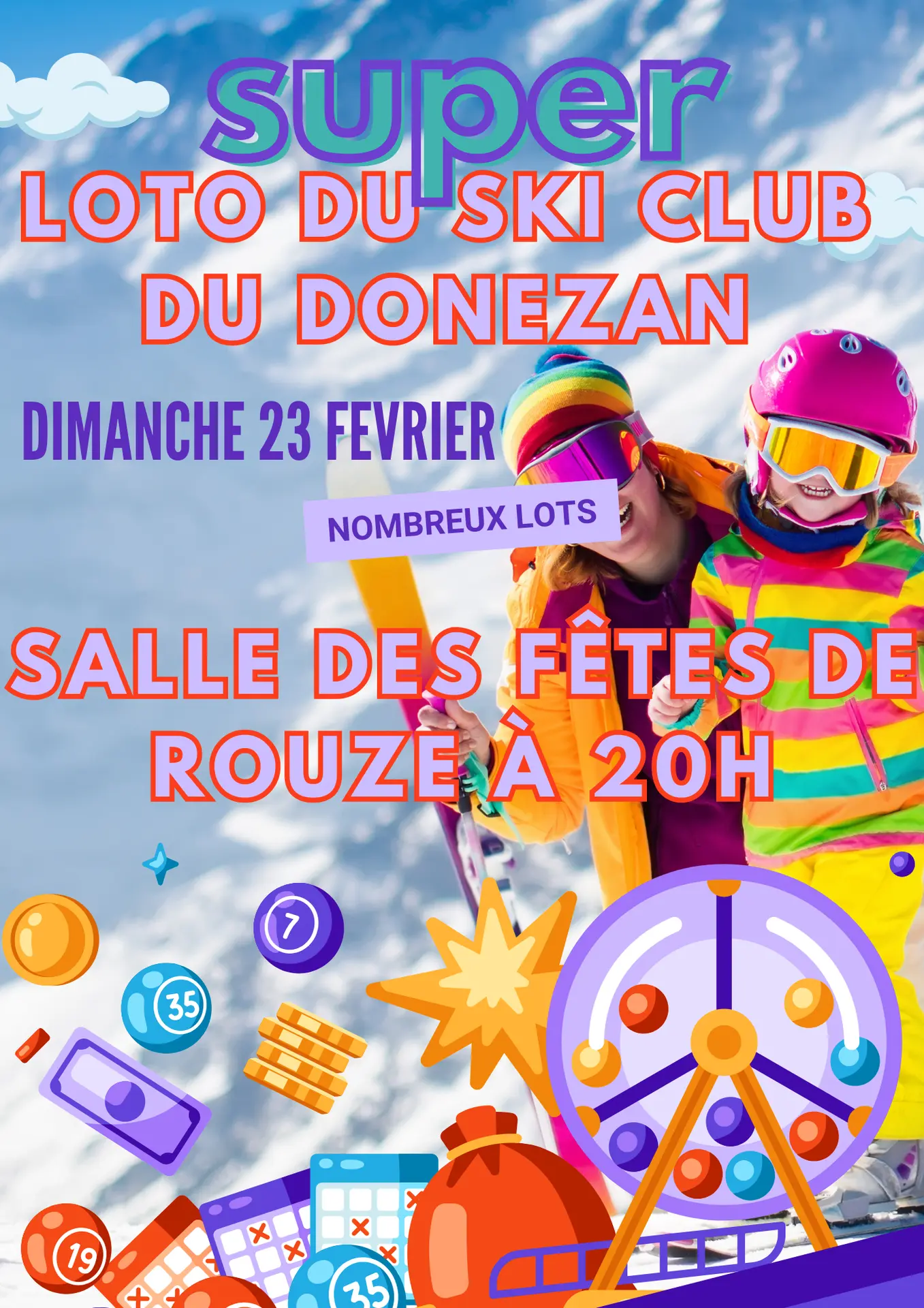 Affiche du loto du ski club