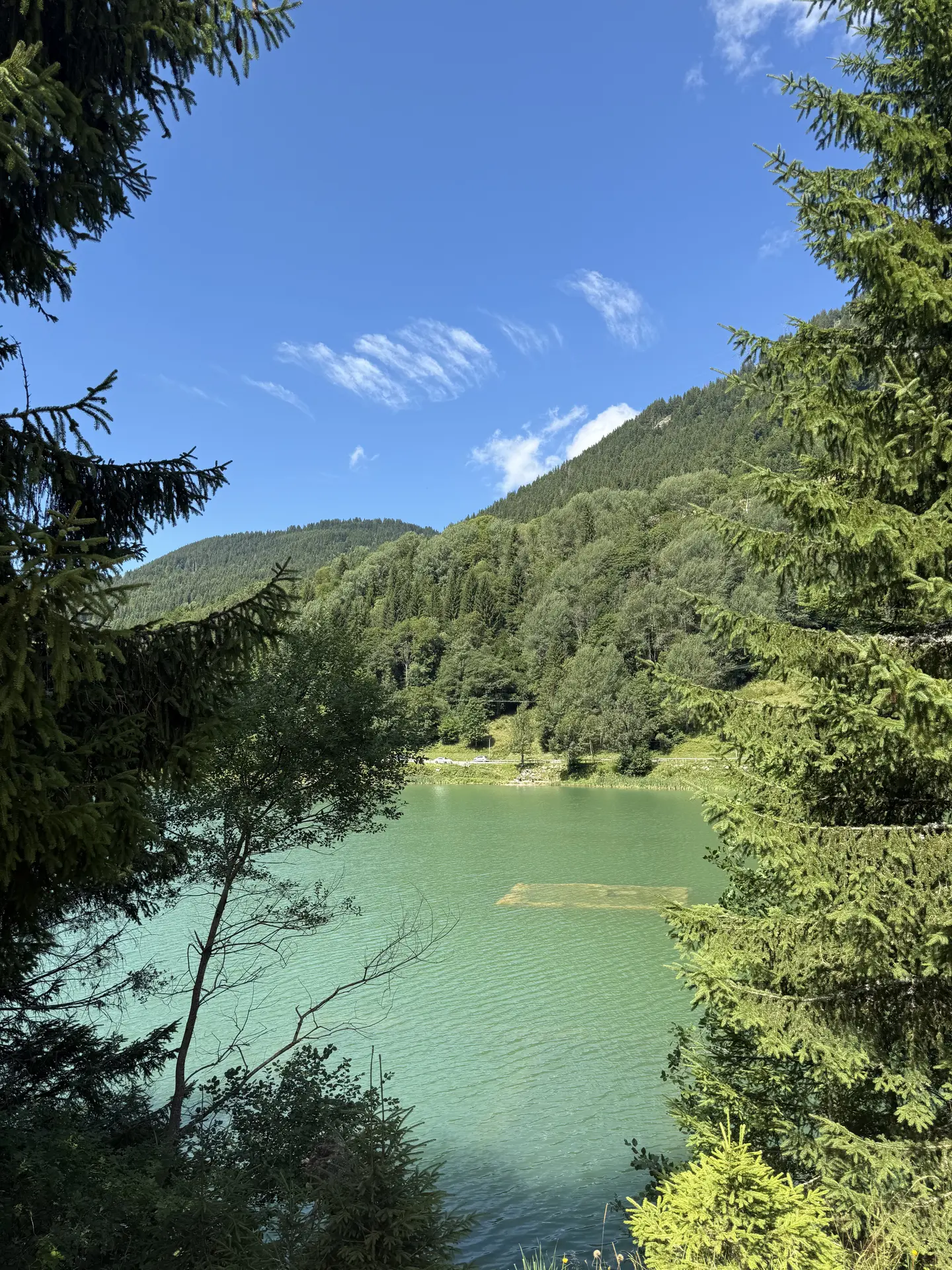 Fondations d'une ferme au fond du lac