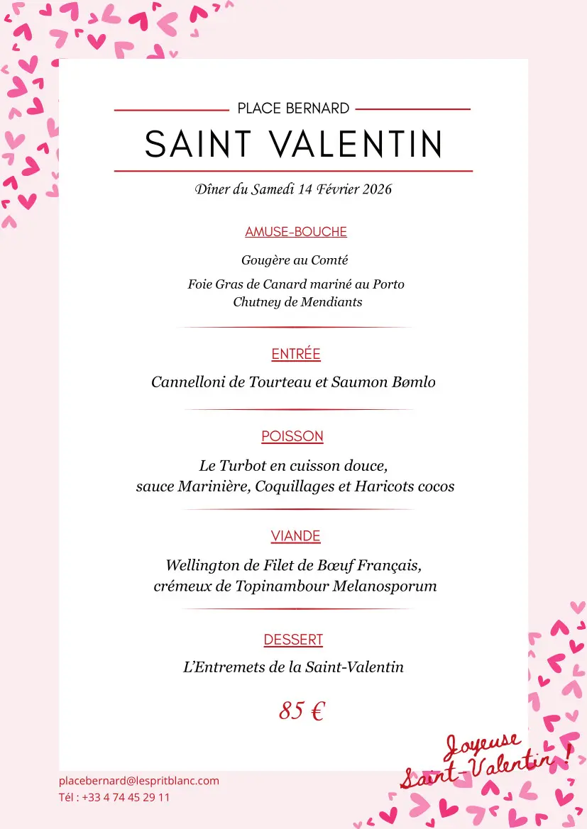 Visuel_Menu Saint-Valentin - Brasserie Place Bernard_Bourg-en-Bresse