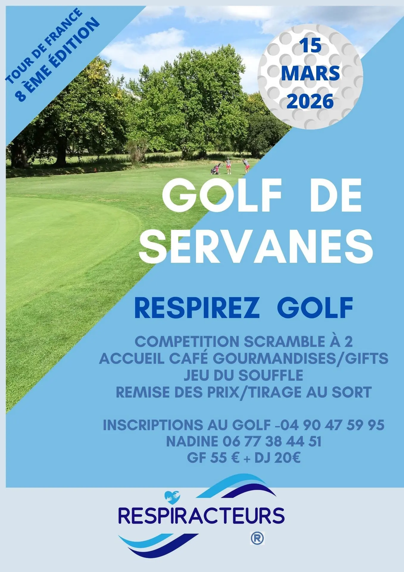 Plakat Golfwettbewerb „Trophée Respirez Golf“im Golf de Servanes in Mouriès 15.03.26