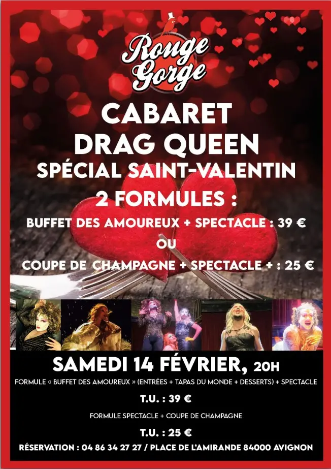 Dîner-spectacle - Cabaret drag queen de la Saint-Valentin_Avignon