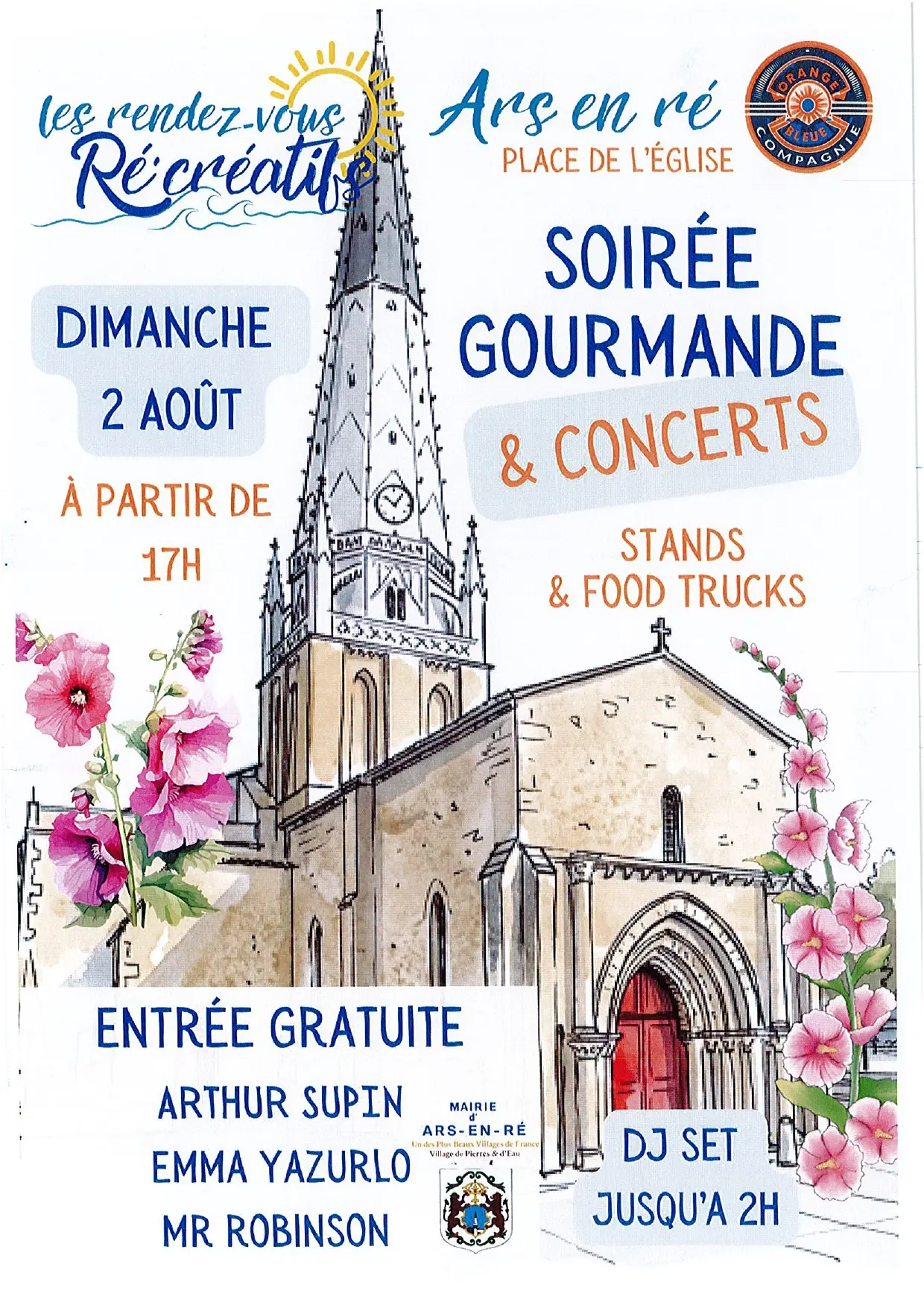 Affiche des Rendez-vous Ré'Créatifs à Ars-en-Ré d'août