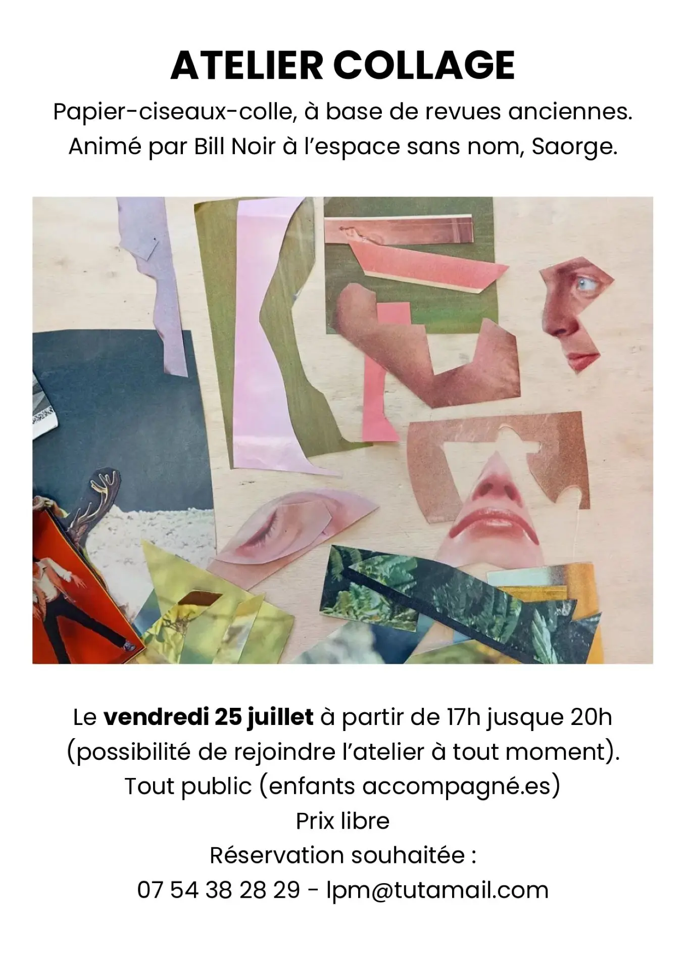 Atelier collage animé par Bill Noir