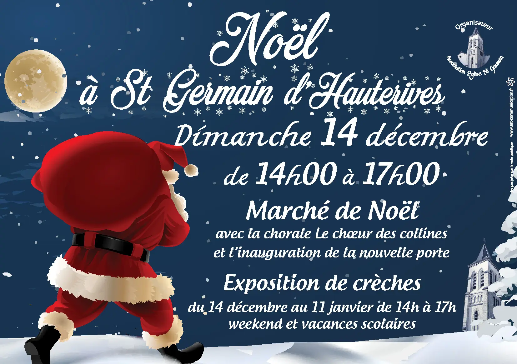 Affiche avec le déscrioptif de l'exposition de crèches du monde