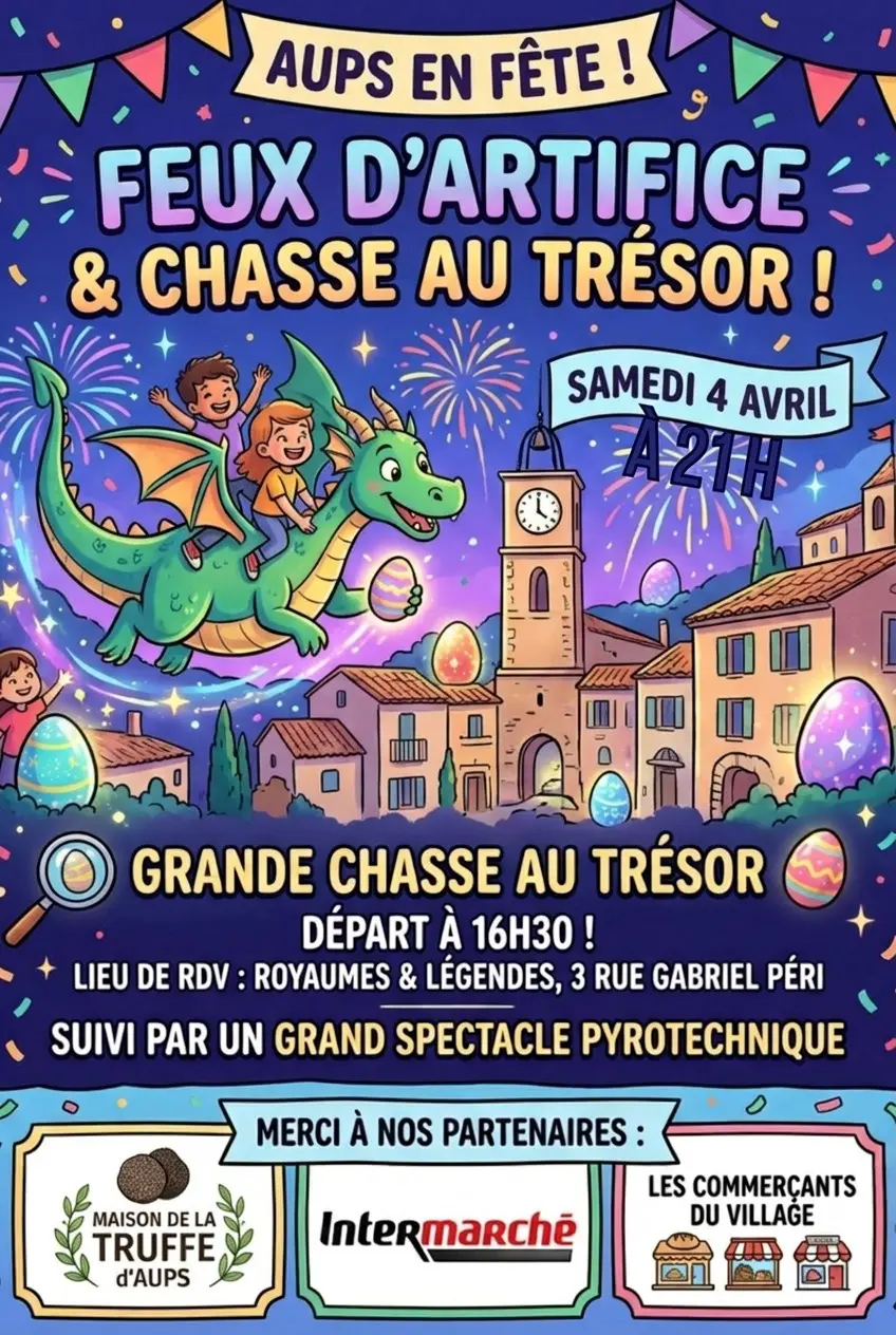 Chasse aux œufs et feu d'artifice_Aups