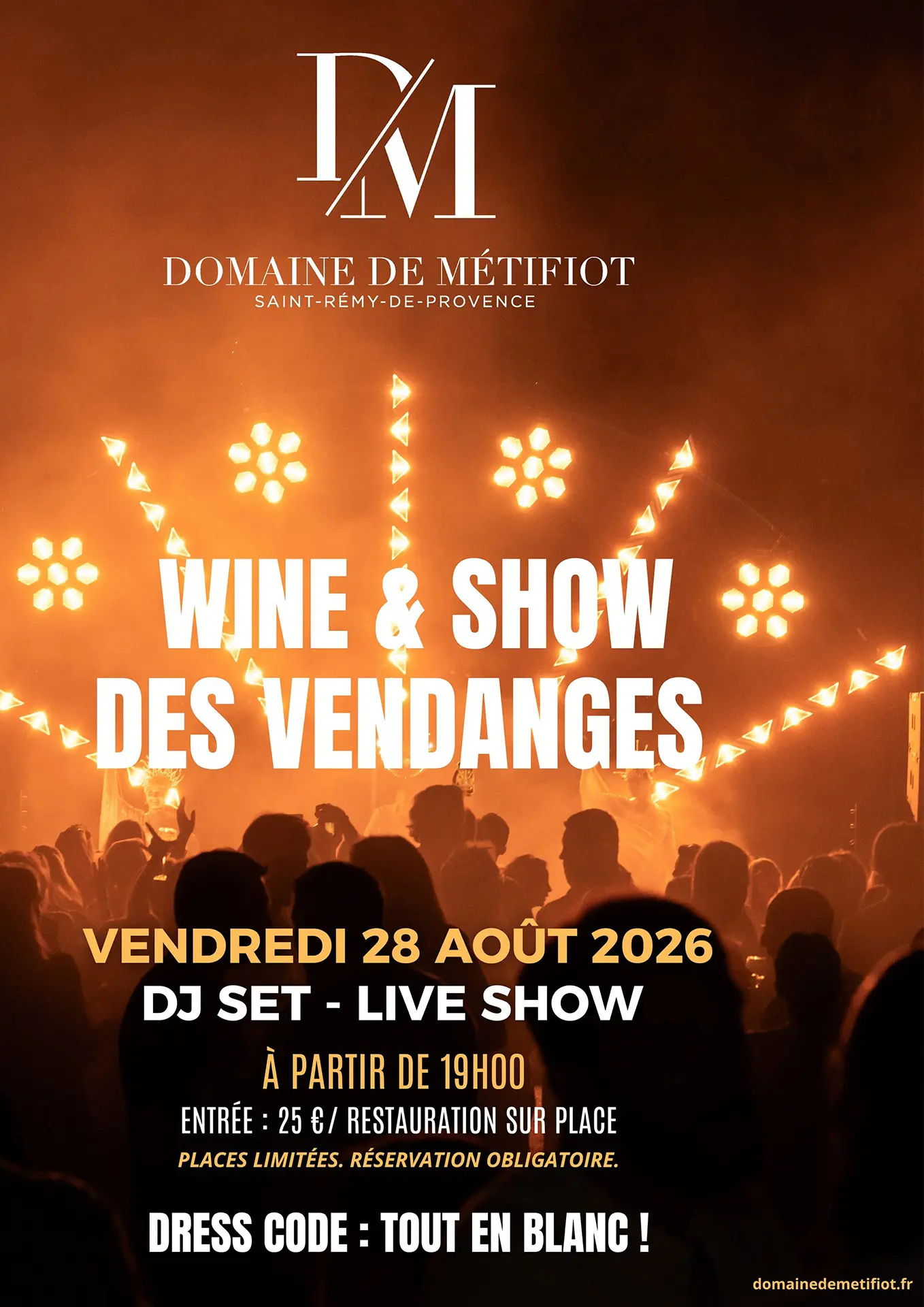 Affiche évènement Wine & Show des vendanges au Domaine de Métifiot