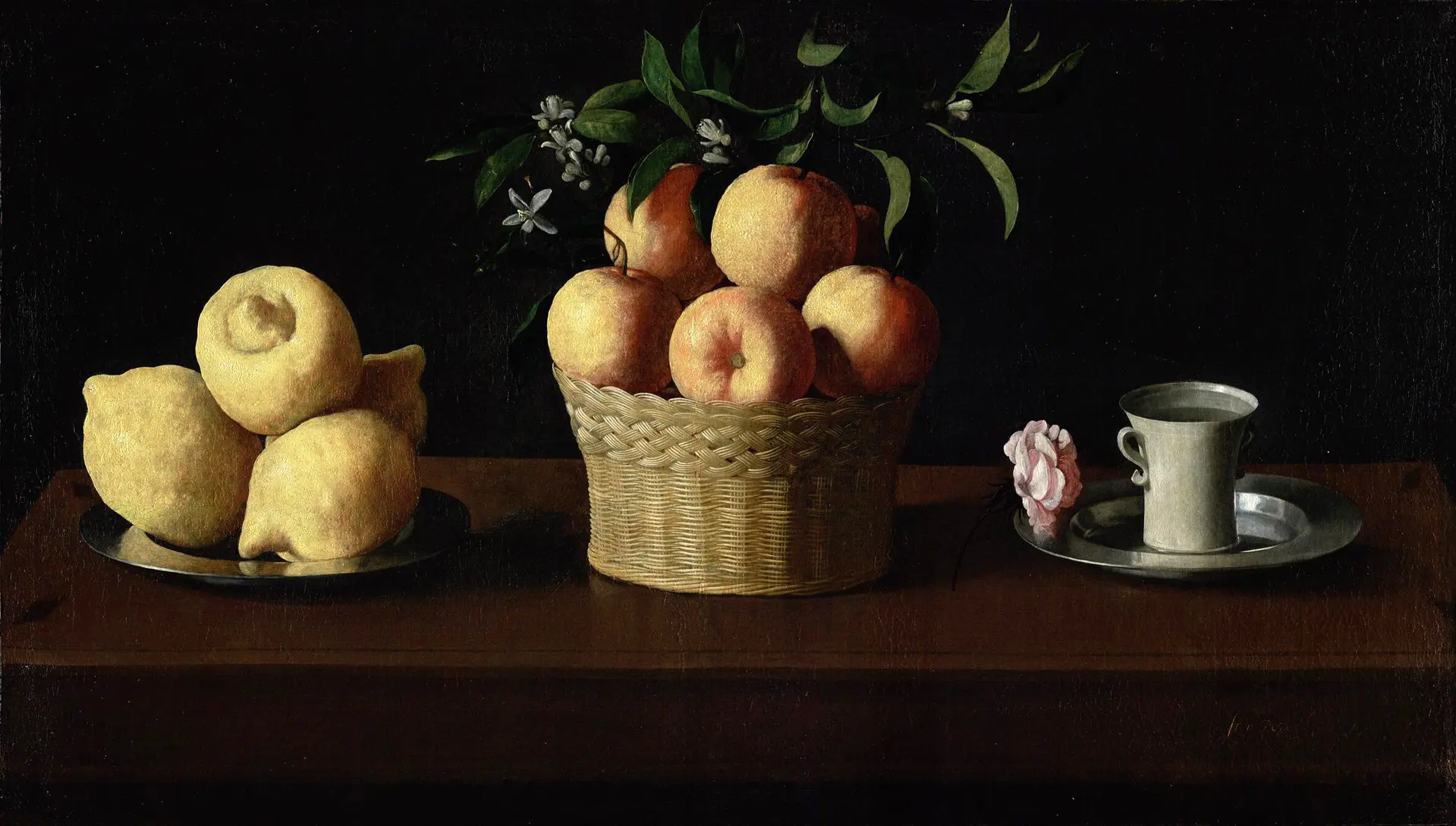 Nature morte aux citrons et oranges avec une rose Vers 1633 (60 × 107 cm) Norton Simon Foundation, Los Angeles.