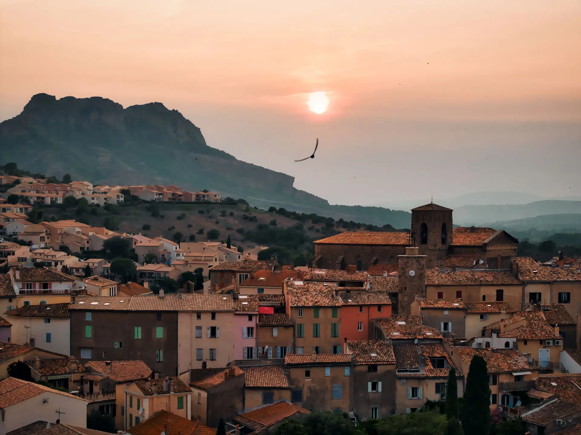 coucher soleil village